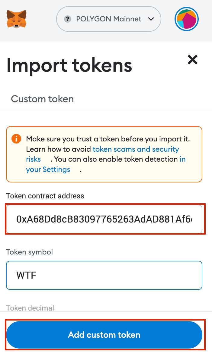 Step 5: Confirm Token Import