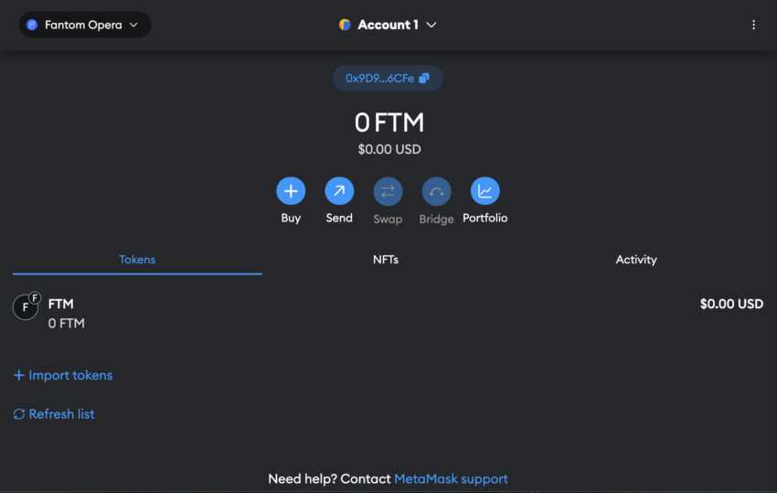 Step 2: Adding the FTM Network to Metamask