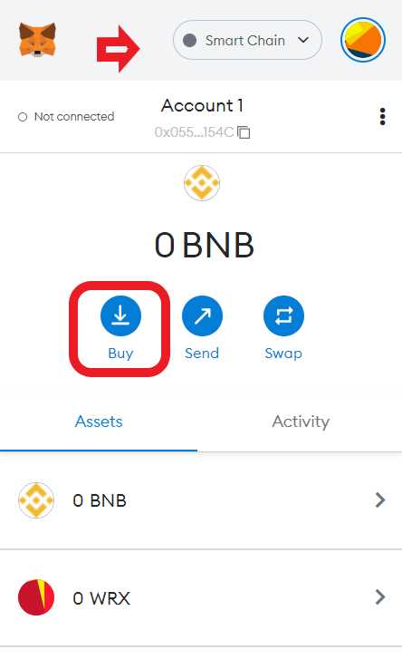 Follow these steps to add the BNB token: