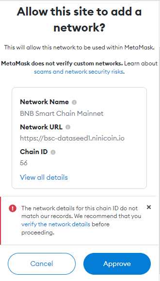Step 3: Adding Binance Smart Chain network to Metamask
