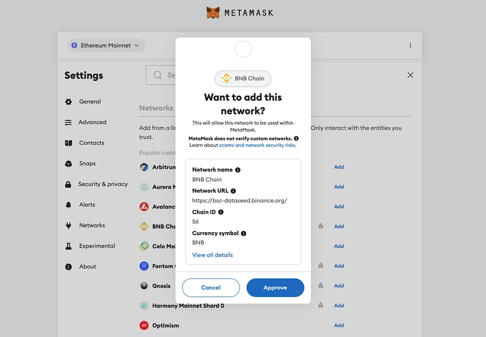 Learn how to add the Binance Smart Chain network to MetaMask