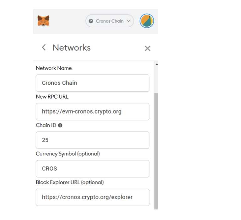 Step 3: Connect Metamask to Cronos