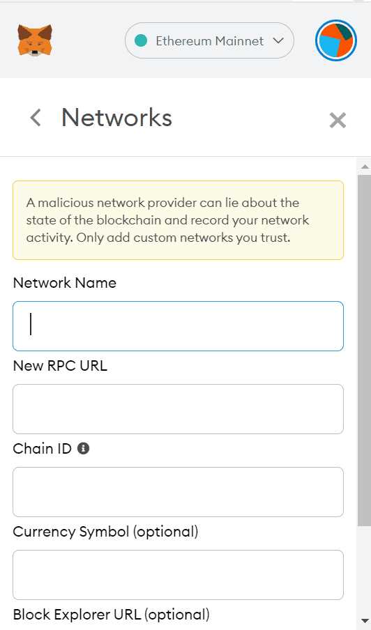 Step 2: Open MetaMask and Add Custom RPC Network