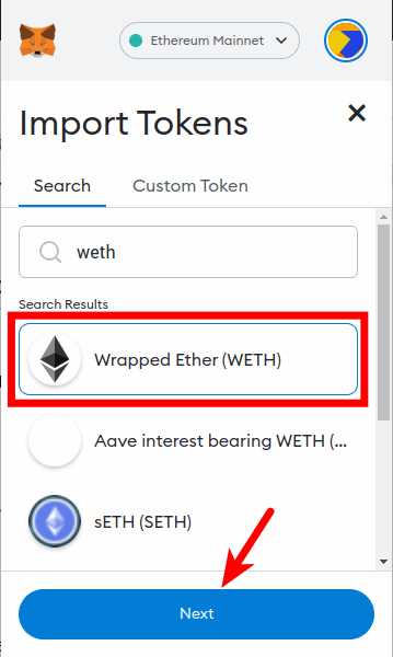 Add wETH to your Metamask wallet