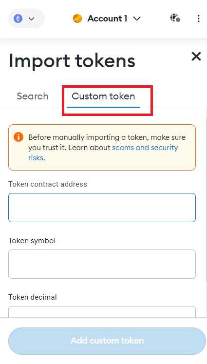 Find the Contract Address of the Custom Token