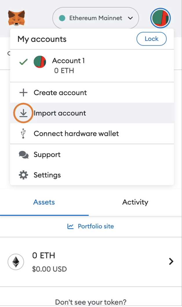 Step 2: Import Coinbase Wallet