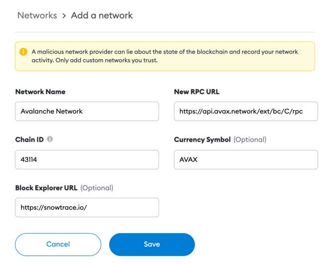 How to Add AVAX Network to Metamask