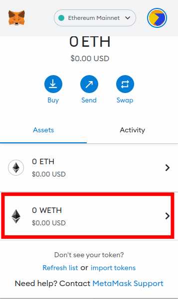 Add WETH to Your Wallet